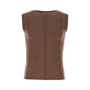 GIMAGUAS Sleeveless Knit Top with Cut-Out Detail Men BROWN Sweaters & Cardigans